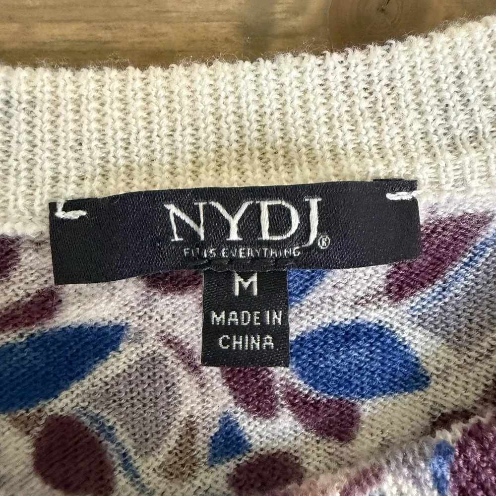 NYDJ Womens Medium Long Sleeve Crewneck‎ Knit Sweater Colorful
